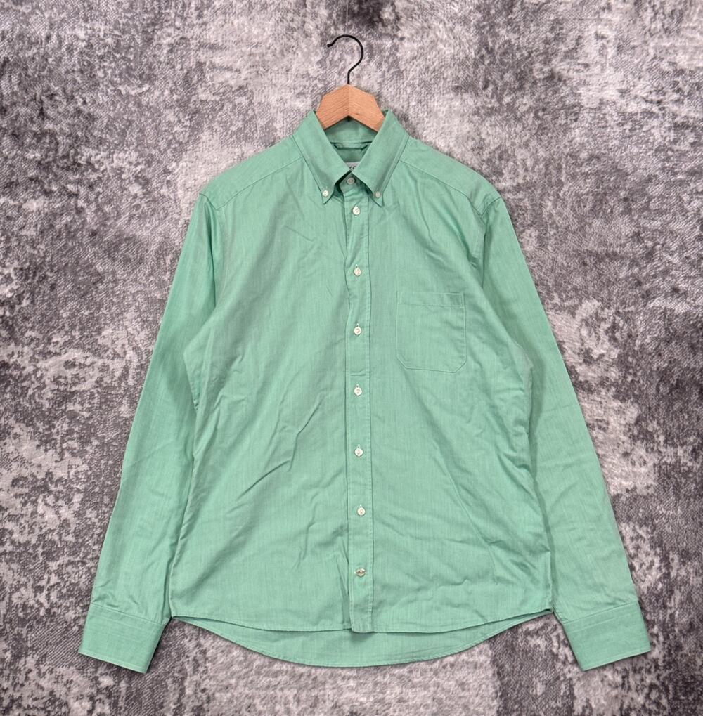 Eton Shirt 41 / Large Mens Slim Fit Green Signature Oxford Long Sleeve